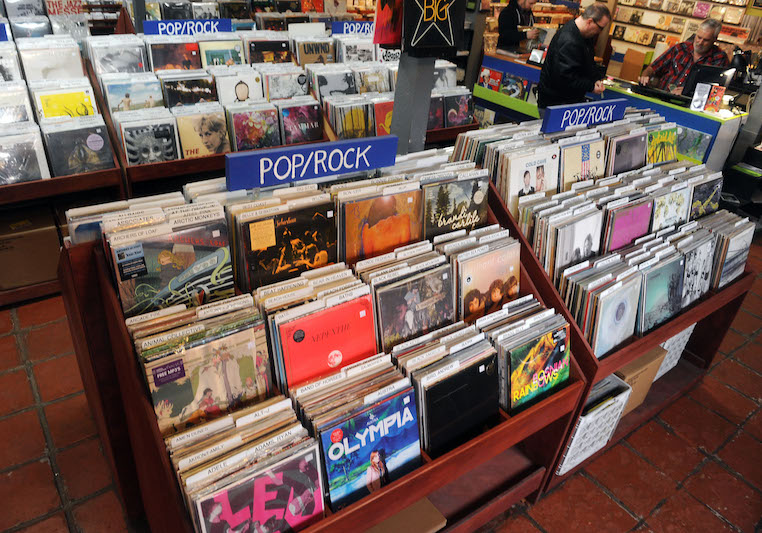 image of a CD store pop/rock section